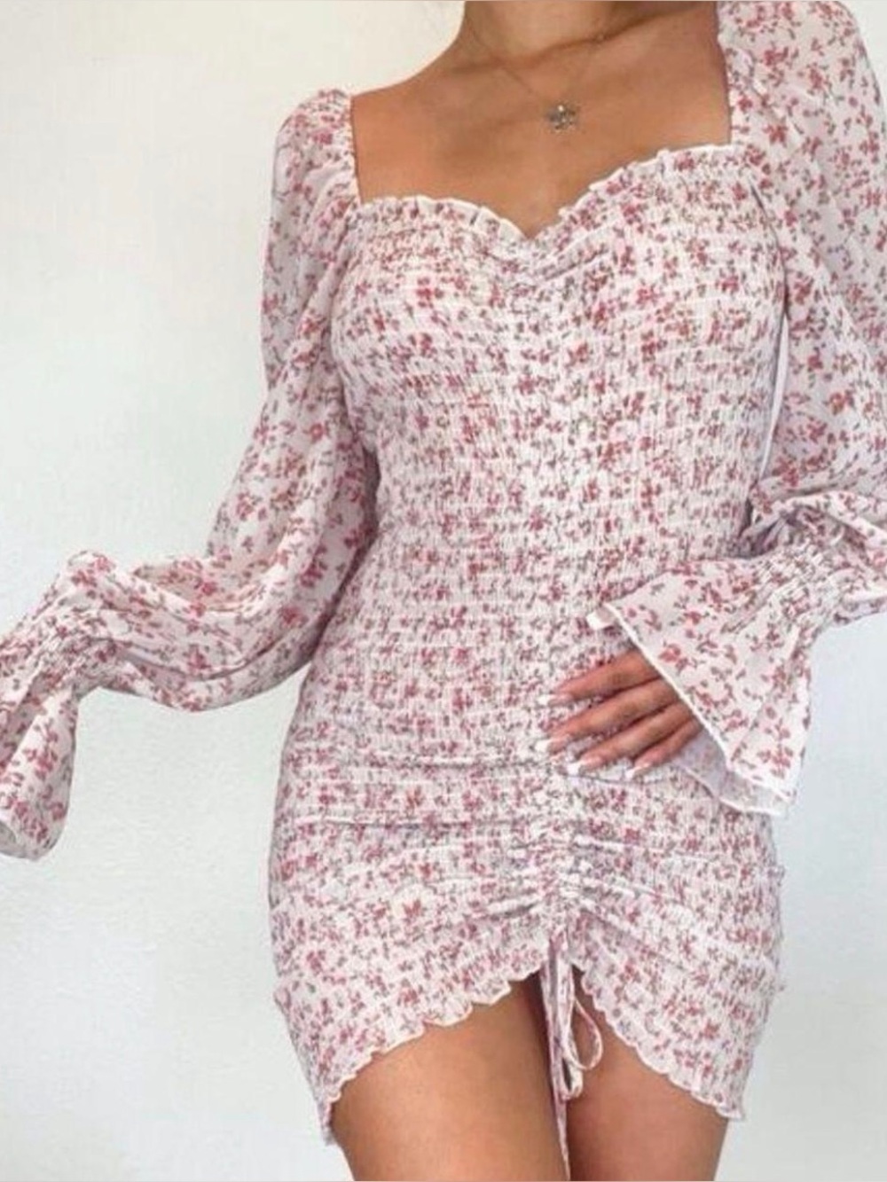 Princess Polly Pink Floral Smocked Mini Dress